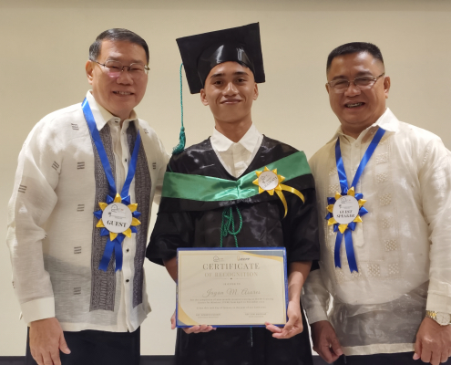 Graduation Certificate given to Jayan Asores