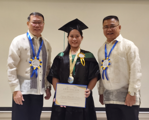 Graduation Certificate given to Tiffany Sorsano