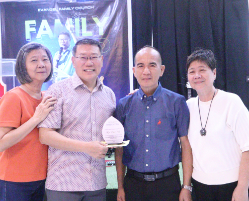 Plaque of Appreciation to Pas. Peter and Pas. Christine